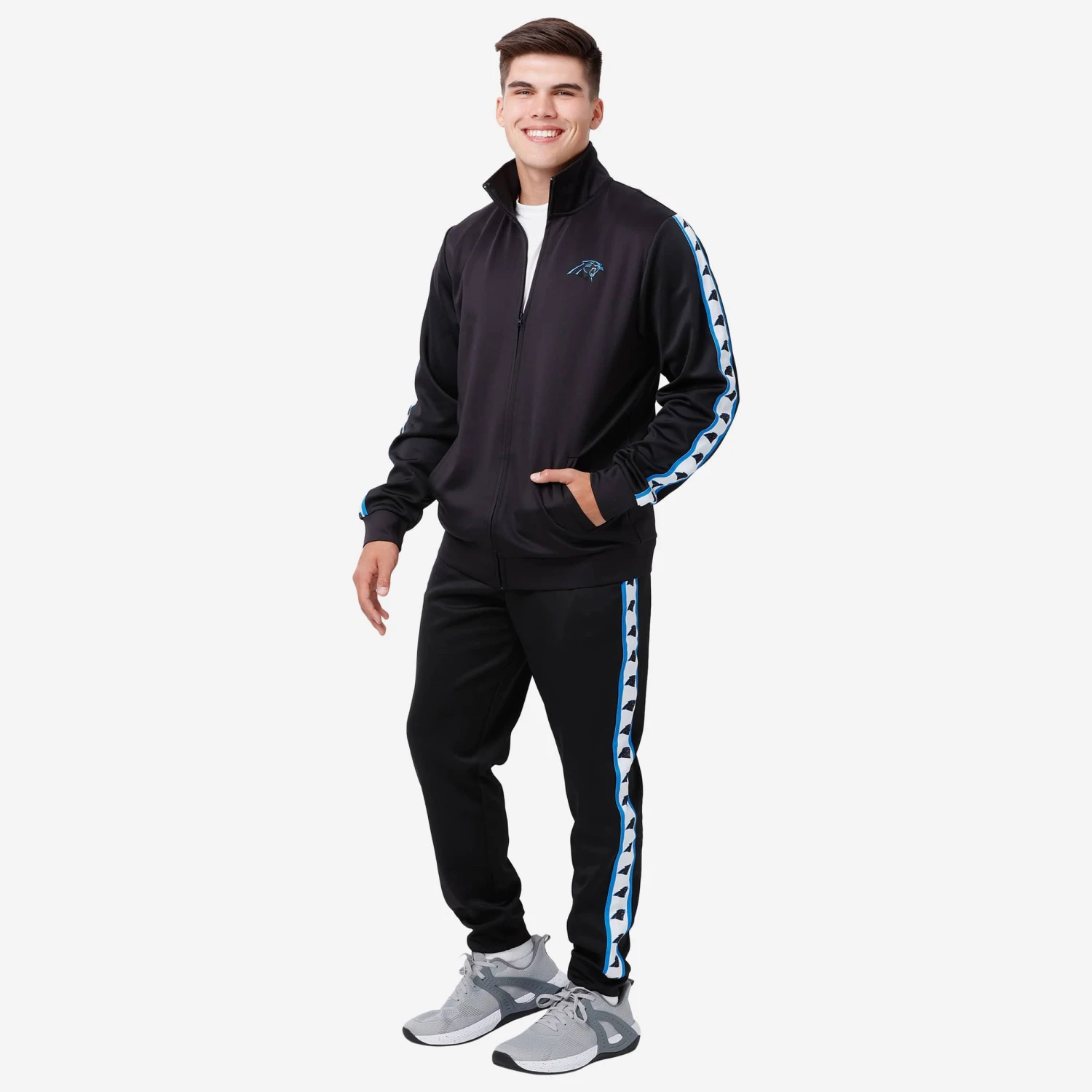FOCO Carolina Panthers Stripe Logo Track Pants 5 FOCO Carolina Panthers Stripe Logo Track Pants - Image 5