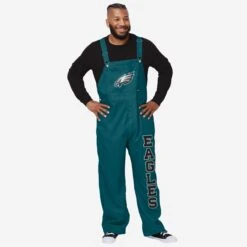 FOCO Philadelphia Eagles Mens Solid Wordmark Bib Overalls