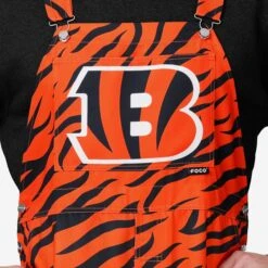 FOCO Cincinnati Bengals Mens Tiger Stripe Thematic Bib Overalls -Fashion General Store PNTNFTHOACIB g4