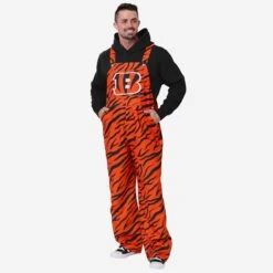 Featured Products 23 FOCO Cincinnati Bengals Mens Tiger Stripe Thematic Bib Overalls