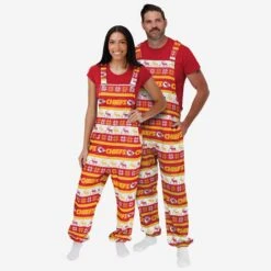 FOCO Kansas City Chiefs Mens Ugly Home Gating Bib Overalls -Fashion General Store PNTNFUGYHMOAKC g3