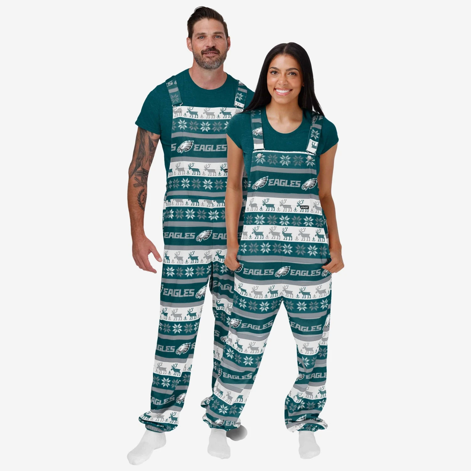 FOCO Philadelphia Eagles Mens Ugly Home Gating Bib Overalls 3 FOCO Philadelphia Eagles Mens Ugly Home Gating Bib Overalls - Image 3