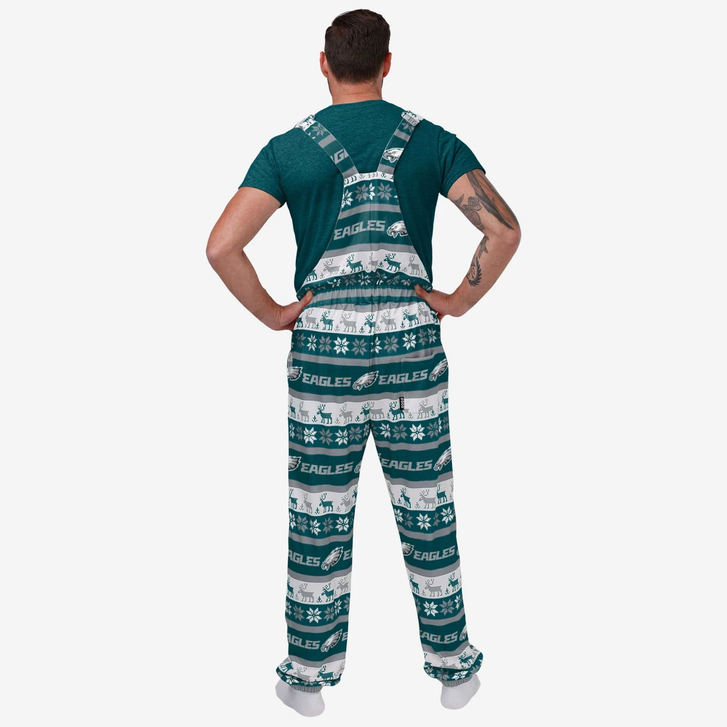 FOCO Philadelphia Eagles Mens Ugly Home Gating Bib Overalls 2 FOCO Philadelphia Eagles Mens Ugly Home Gating Bib Overalls - Image 2