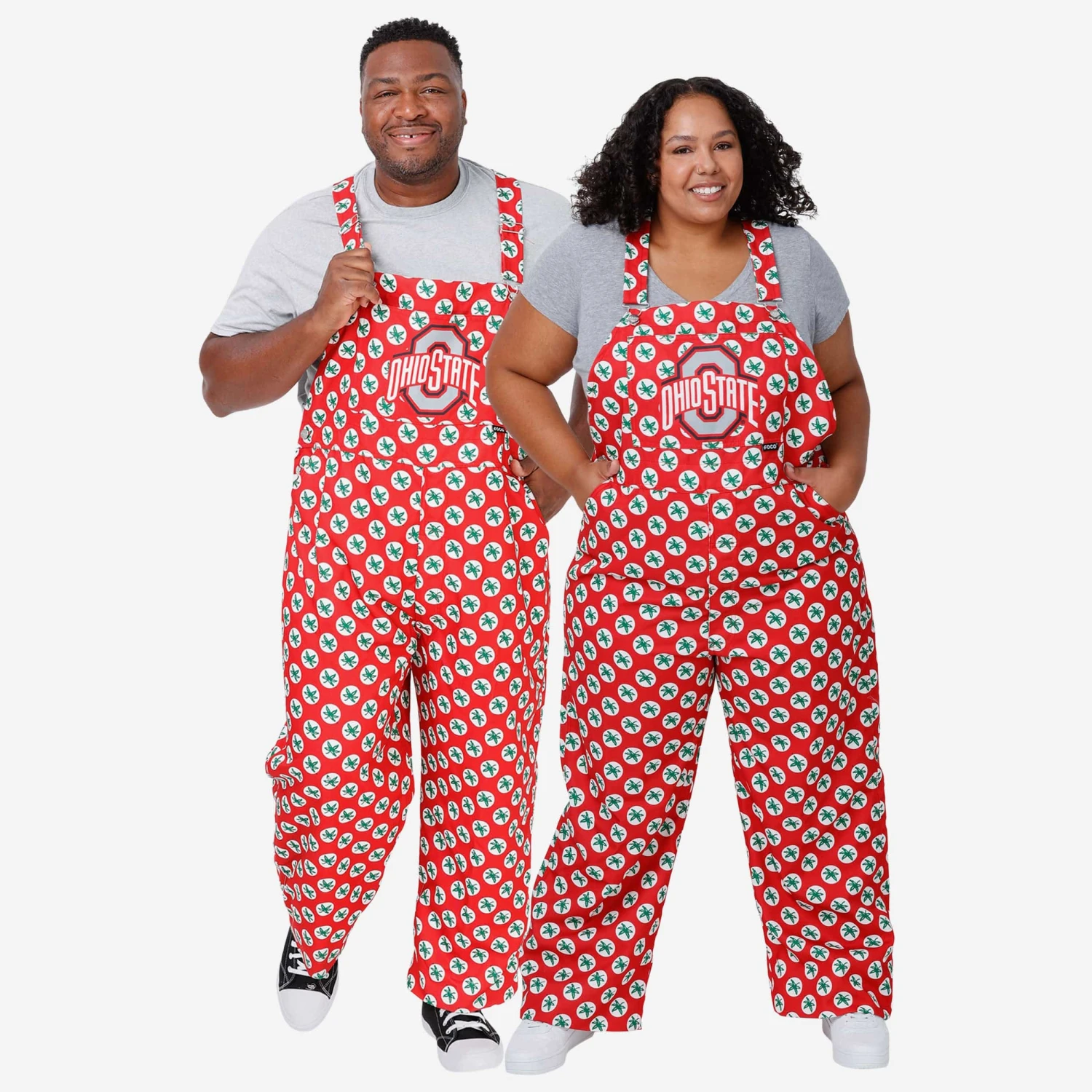 FOCO Ohio State Buckeyes Womens Leaf Thematic Bib Overalls 3 FOCO Ohio State Buckeyes Womens Leaf Thematic Bib Overalls - Image 3