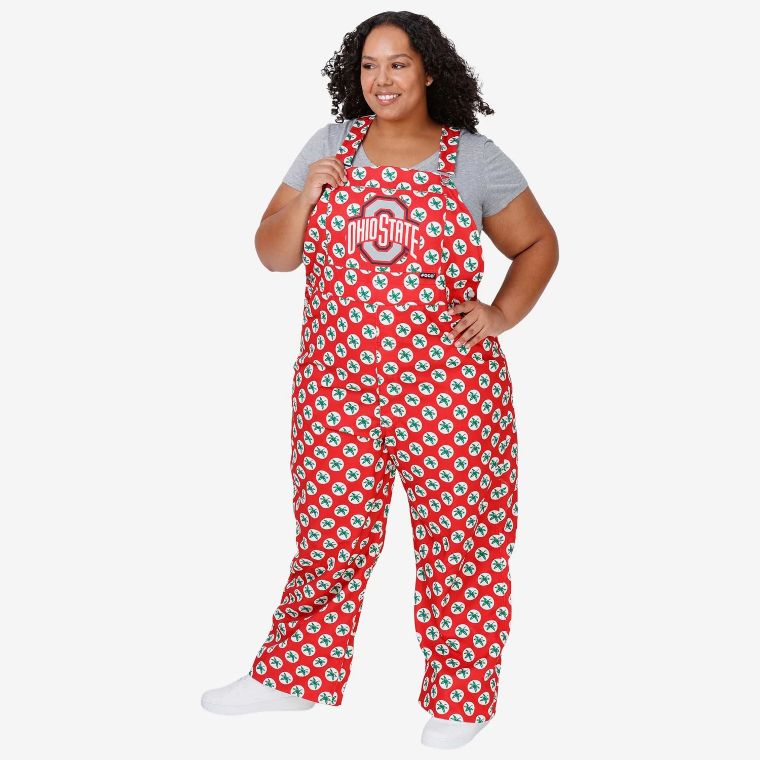 FOCO Ohio State Buckeyes Womens Leaf Thematic Bib Overalls 1 FOCO Ohio State Buckeyes Womens Leaf Thematic Bib Overalls