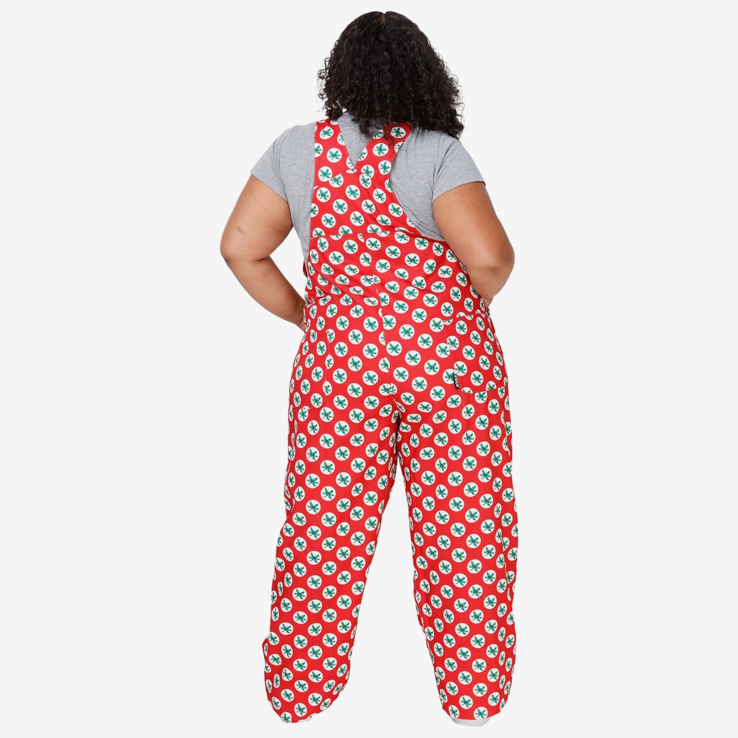 FOCO Ohio State Buckeyes Womens Leaf Thematic Bib Overalls 2 FOCO Ohio State Buckeyes Womens Leaf Thematic Bib Overalls - Image 2