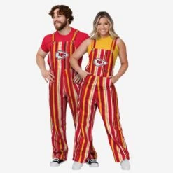 FOCO Kansas City Chiefs Womens Hyper Stripe Bib Overalls -Fashion General Store PNTWMNFHYSTOAKC g3
