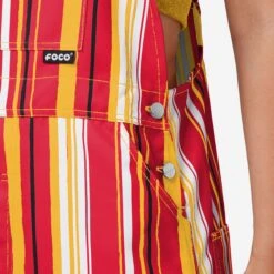 FOCO Kansas City Chiefs Womens Hyper Stripe Bib Overalls -Fashion General Store PNTWMNFHYSTOAKC g5