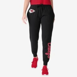 FOCO Kansas City Chiefs Womens Script Wordmark Black Joggers