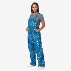 FOCO Detroit Lions Womens Paint Splatter Bib Overalls