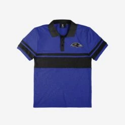 FOCO Baltimore Ravens Cotton Stripe Polo -Fashion General Store POLSNFCTSTPBRV g4