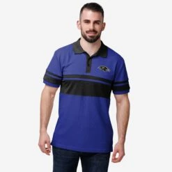 FOCO Baltimore Ravens Cotton Stripe Polo