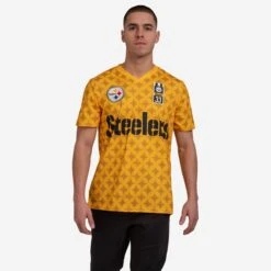 FOCO Pittsburgh Steelers Short Sleeve Soccer Style Jersey