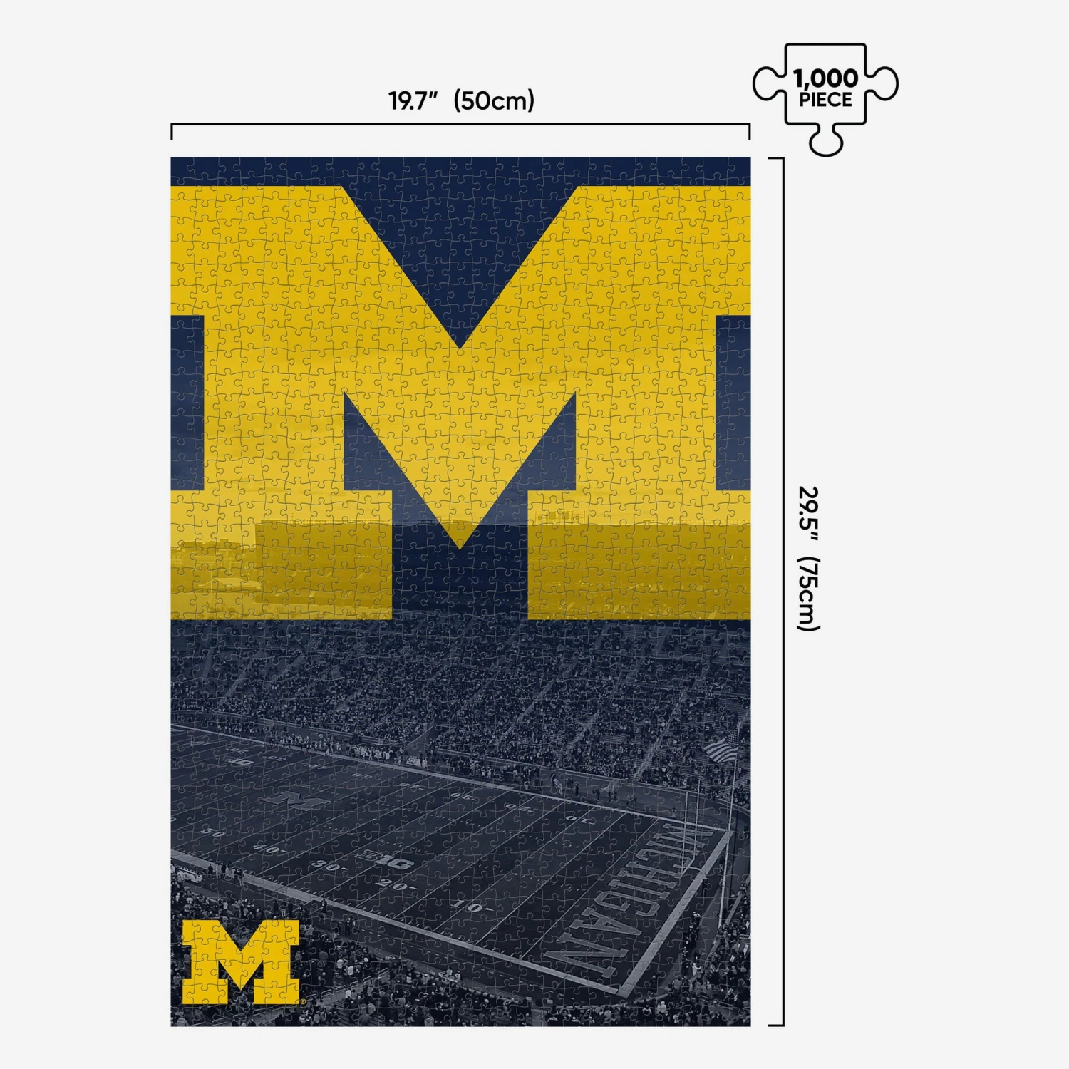 FOCO Michigan Wolverines Michigan Stadium 1000 Piece Jigsaw Puzzle PZLZ 2 FOCO Michigan Wolverines Michigan Stadium 1000 Piece Jigsaw Puzzle PZLZ - Image 2