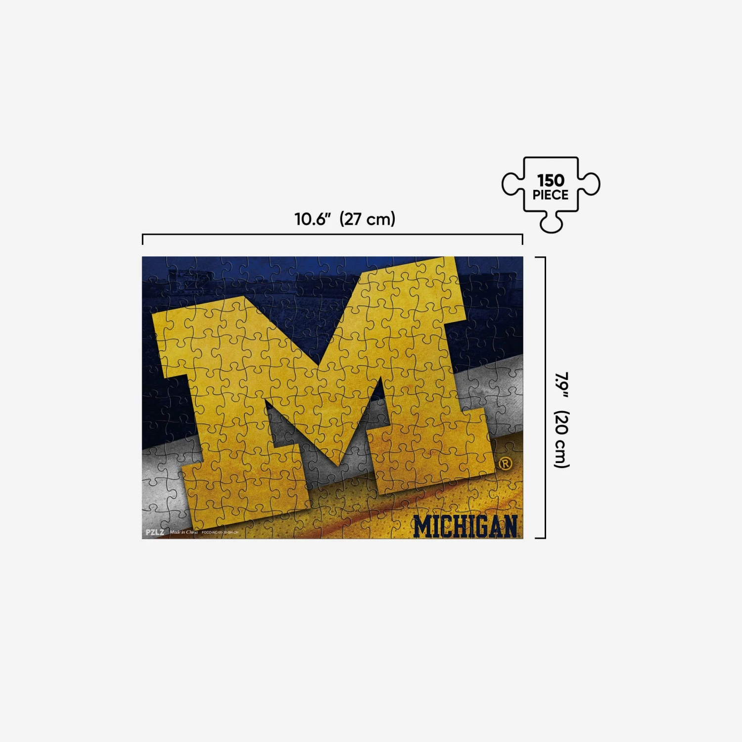 FOCO Michigan Wolverines Team Logo 150 Piece Jigsaw Puzzle PZLZ 2 FOCO Michigan Wolverines Team Logo 150 Piece Jigsaw Puzzle PZLZ - Image 2