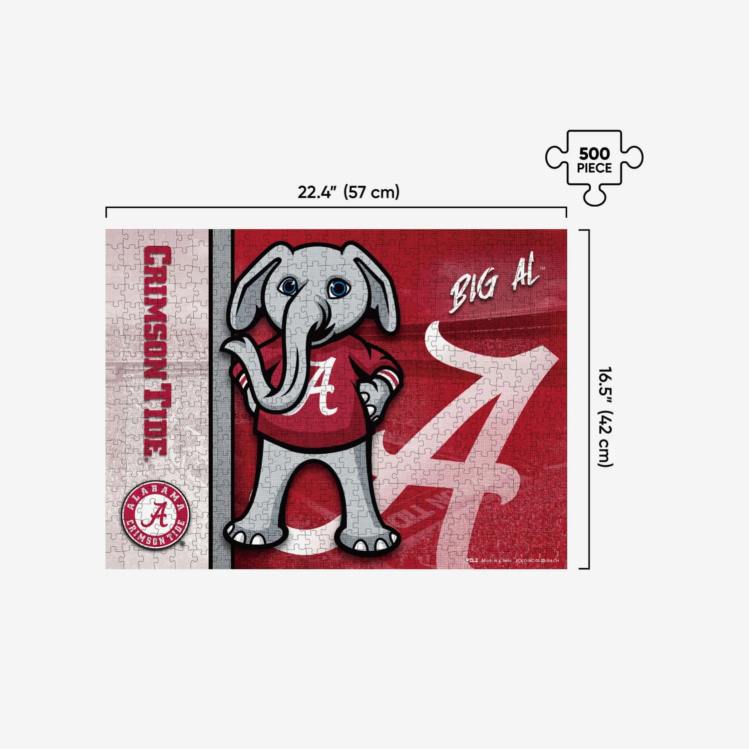 FOCO Big Al Alabama Crimson Tide Mascot 500 Piece Jigsaw Puzzle PZLZ 2 FOCO Big Al Alabama Crimson Tide Mascot 500 Piece Jigsaw Puzzle PZLZ - Image 2
