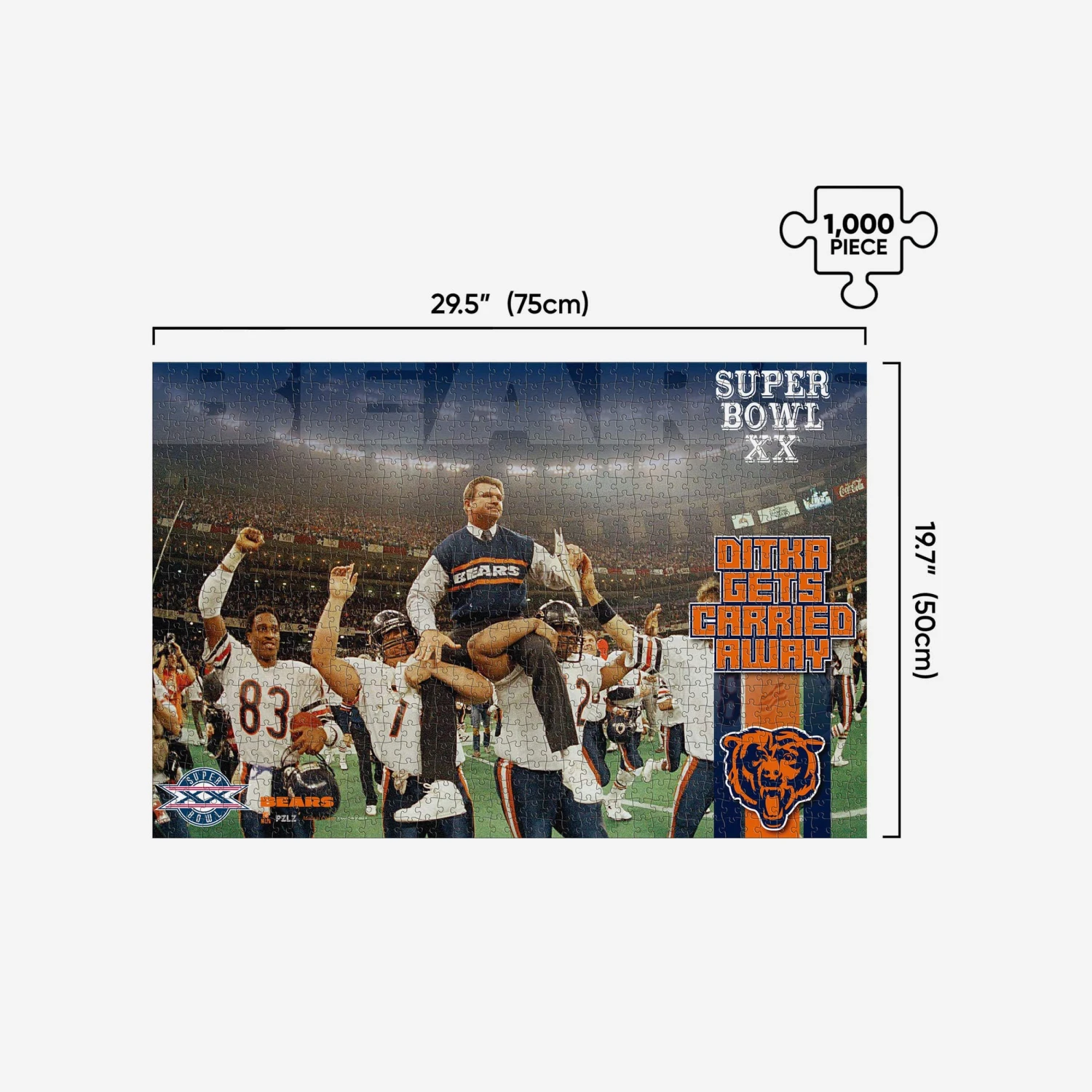 FOCO Mike Ditka Chicago Bears Superbowl XX 1000 Piece Jigsaw Puzzle PZLZ 2 FOCO Mike Ditka Chicago Bears Superbowl XX 1000 Piece Jigsaw Puzzle PZLZ - Image 2