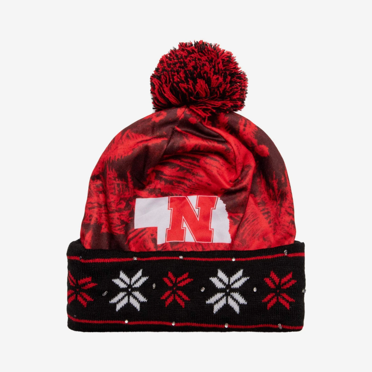 FOCO Nebraska Cornhuskers Big Logo Light Up Beanie 2 FOCO Nebraska Cornhuskers Big Logo Light Up Beanie - Image 2