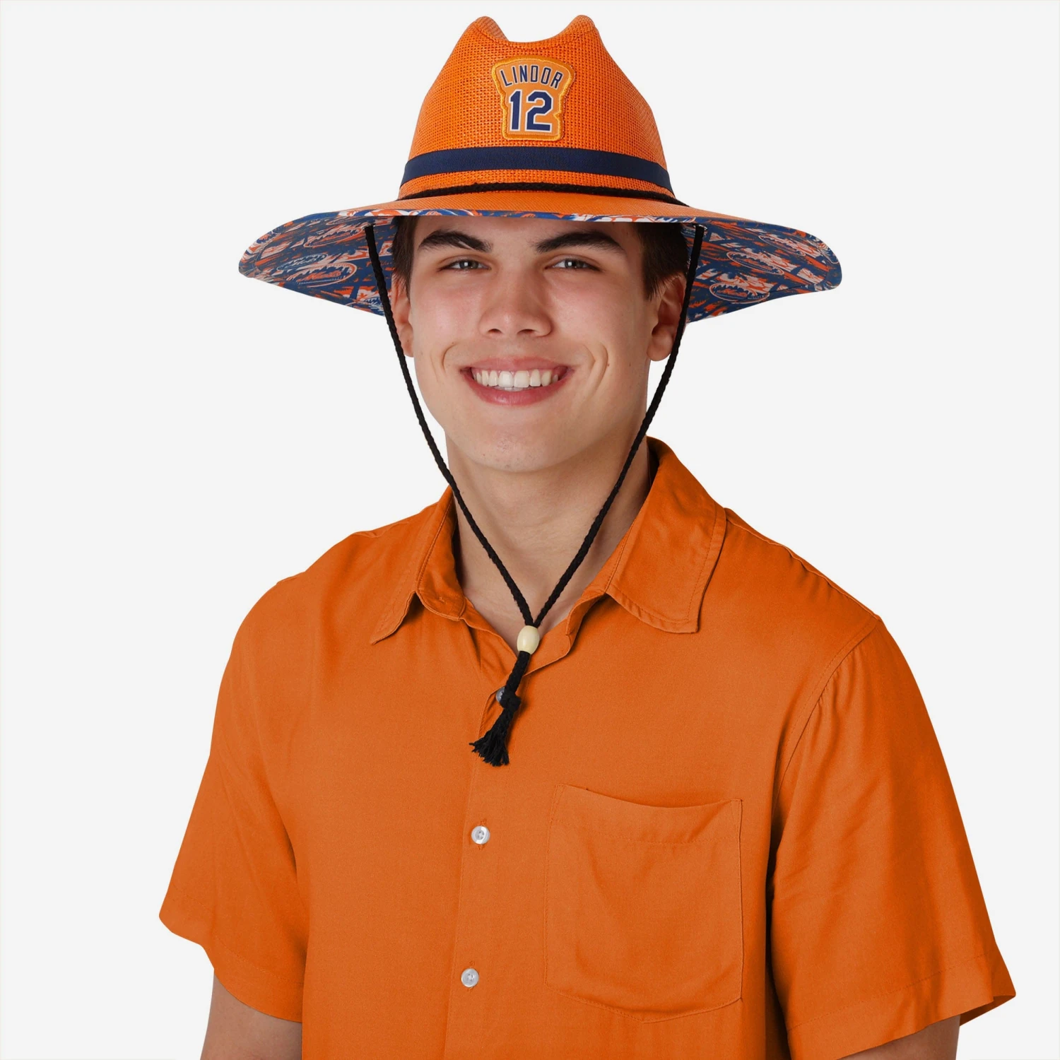 FOCO Francisco Lindor New York Mets Straw Hat 4 FOCO Francisco Lindor New York Mets Straw Hat - Image 4