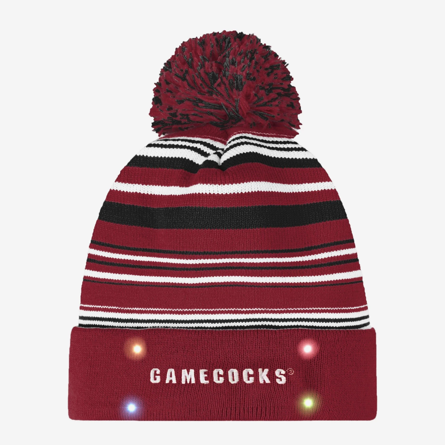 FOCO South Carolina Gamecocks Horizontal Stripe Light Up Beanie 2 FOCO South Carolina Gamecocks Horizontal Stripe Light Up Beanie - Image 2