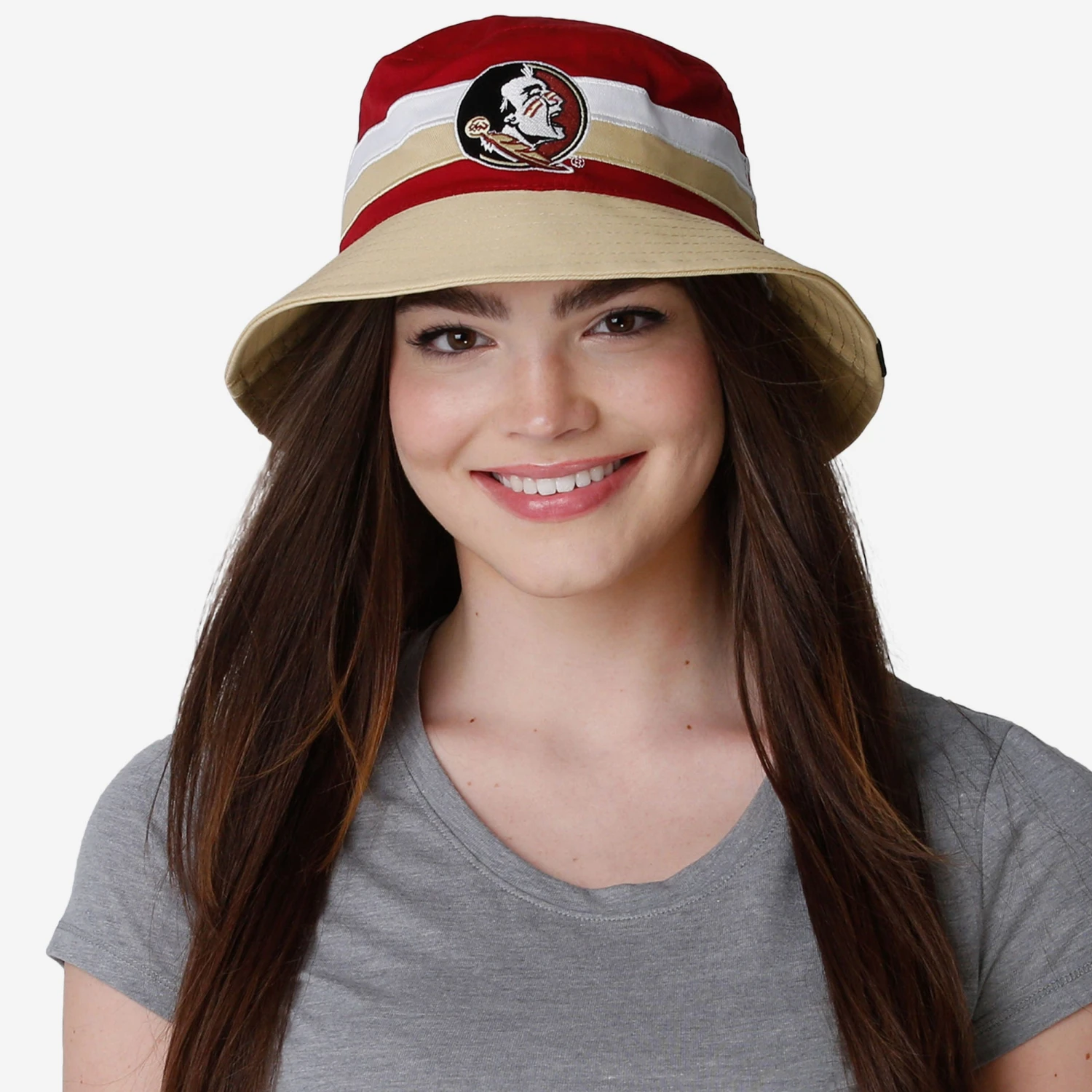 FOCO Florida State Seminoles Team Stripe Bucket Hat 5 FOCO Florida State Seminoles Team Stripe Bucket Hat - Image 5
