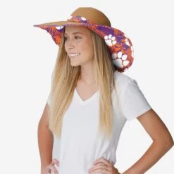 FOCO Clemson Tigers Womens Floral Straw Hat -Fashion General Store SKNCWMFLSTWCU g3