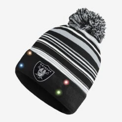 FOCO Las Vegas Raiders Horizontal Stripe Light Up Beanie