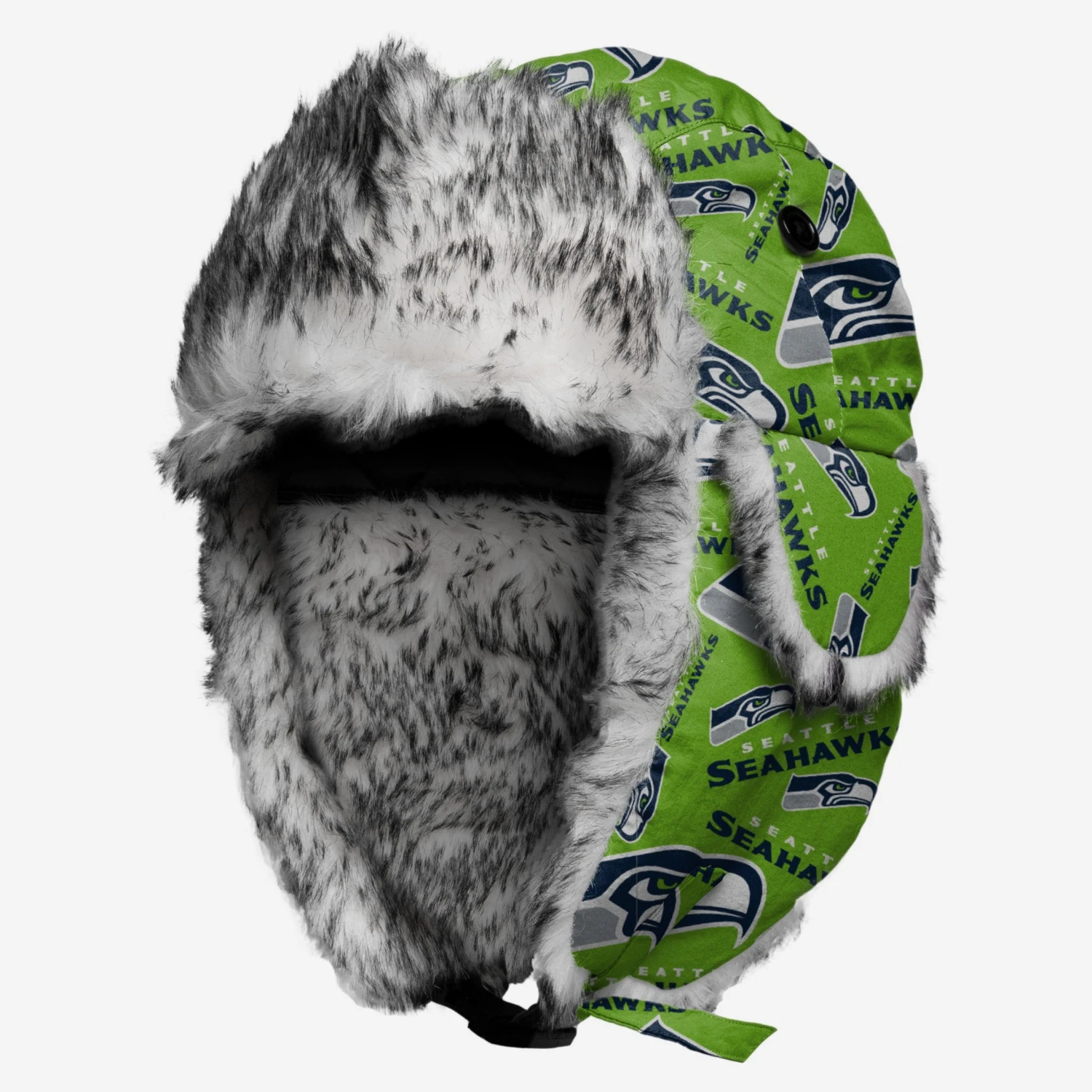 FOCO Seattle Seahawks Repeat Print Trapper Hat 1 FOCO Seattle Seahawks Repeat Print Trapper Hat