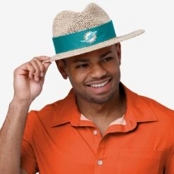 FOCO Miami Dolphins Band Straw Hat -Fashion General Store SKNFSTWBNDMD g6 7ca63122 0bb6 417d 84ad 0a4b1892a43c