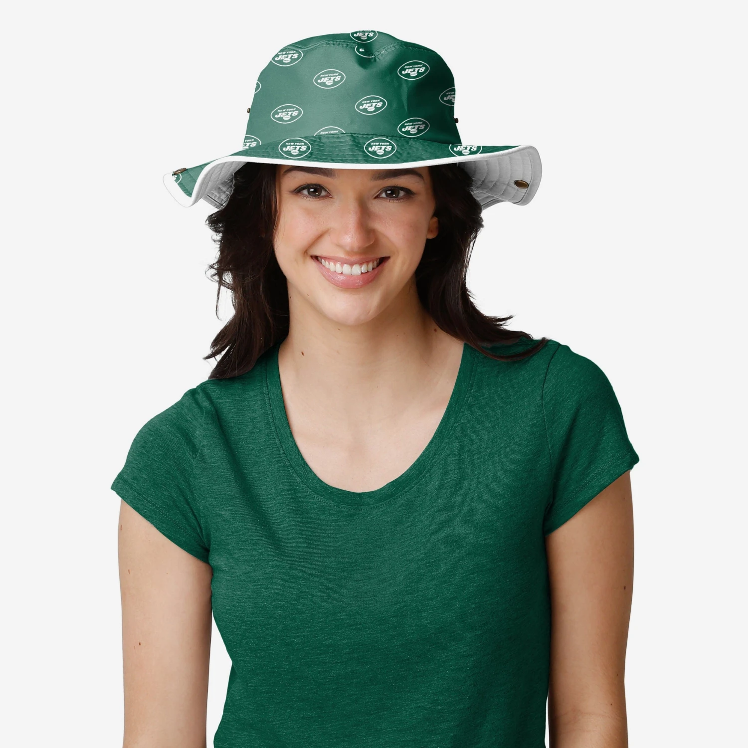 FOCO New York Jets Womens Mini Print Hybrid Boonie Hat 2 FOCO New York Jets Womens Mini Print Hybrid Boonie Hat - Image 2