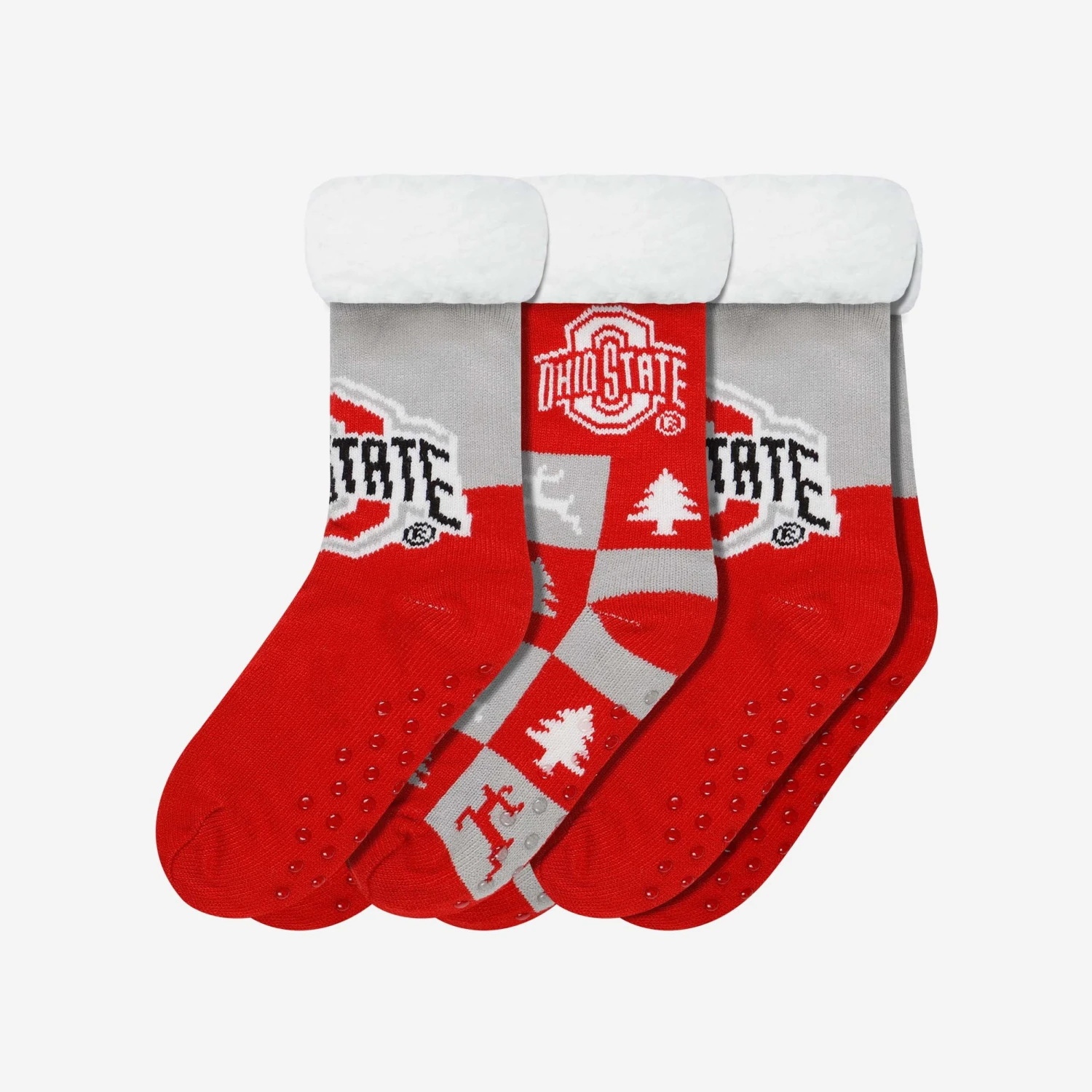 FOCO Ohio State Buckeyes Womens Fan Footy 3 Pack Slipper Socks 1 FOCO Ohio State Buckeyes Womens Fan Footy 3 Pack Slipper Socks