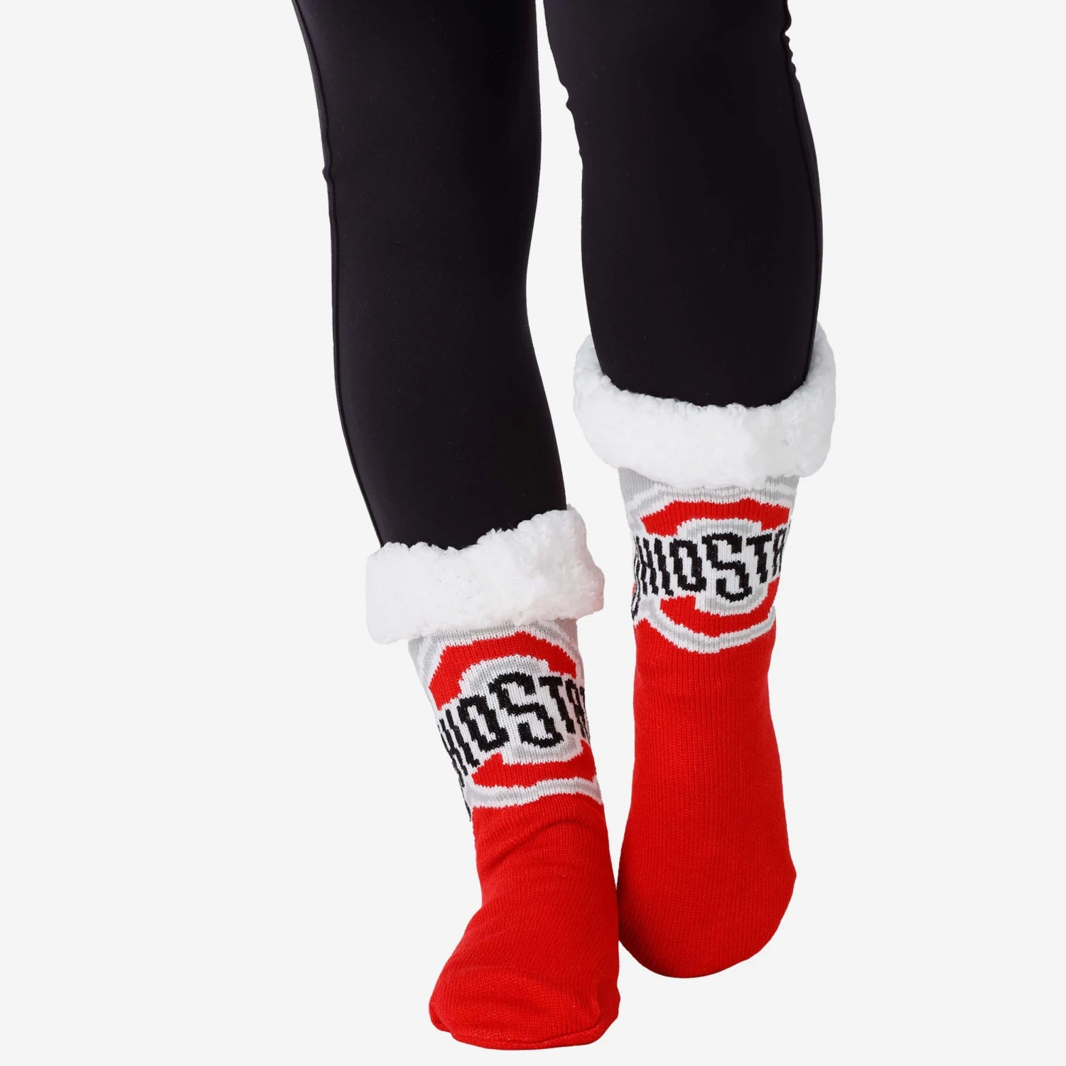 FOCO Ohio State Buckeyes Womens Fan Footy 3 Pack Slipper Socks 2 FOCO Ohio State Buckeyes Womens Fan Footy 3 Pack Slipper Socks - Image 2