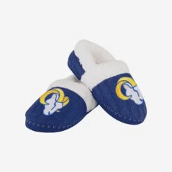 FOCO Los Angeles Rams Womens Team Color Moccasin Slipper -Fashion General Store SLPWMNF16FURMOC2SR g3
