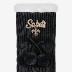 FOCO New Orleans Saints Womens Cable Knit Footy Slipper Socks -Fashion General Store SLPWMNFCBLFTNS g3