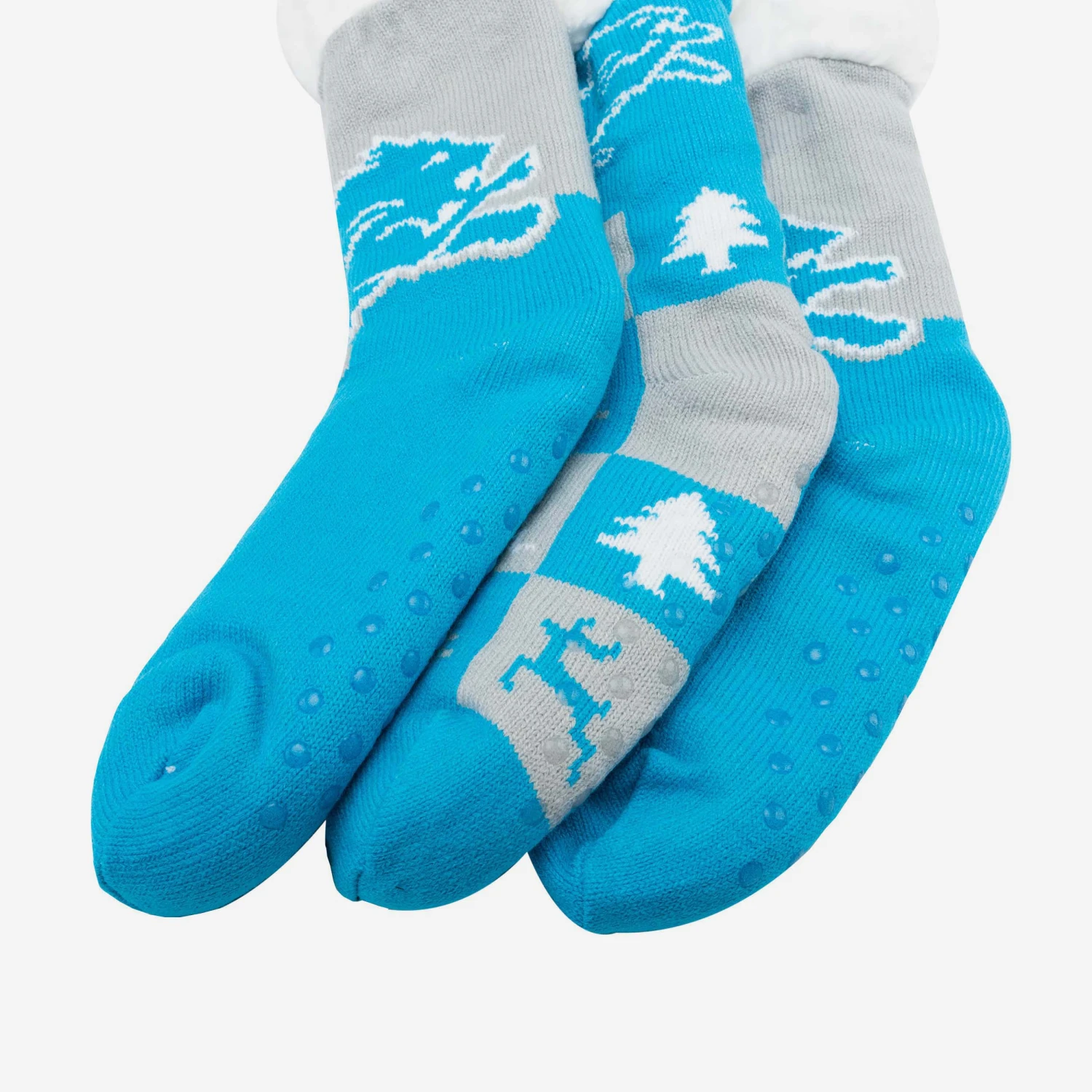 FOCO Detroit Lions Womens Fan Footy 3 Pack Slipper Socks 3 FOCO Detroit Lions Womens Fan Footy 3 Pack Slipper Socks - Image 3