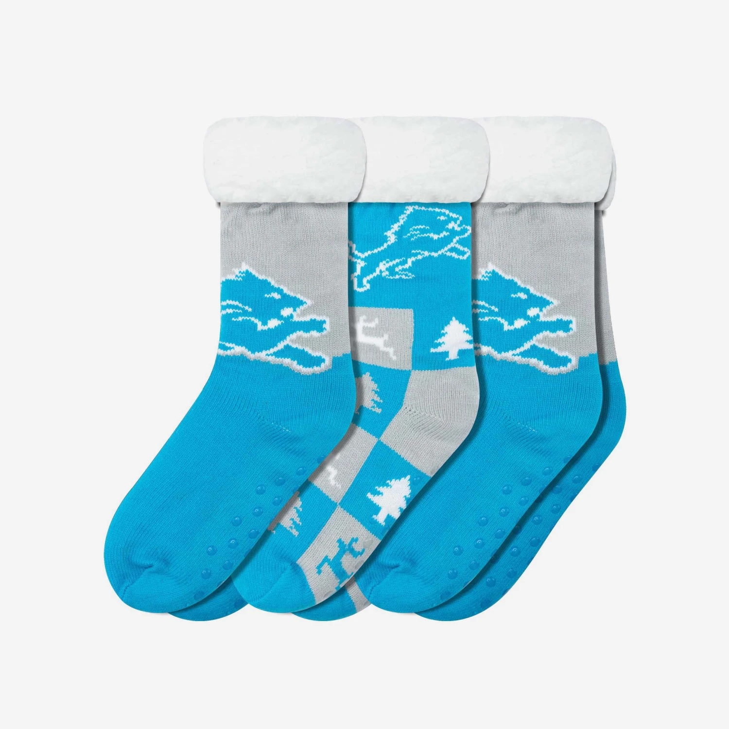 FOCO Detroit Lions Womens Fan Footy 3 Pack Slipper Socks 1 FOCO Detroit Lions Womens Fan Footy 3 Pack Slipper Socks