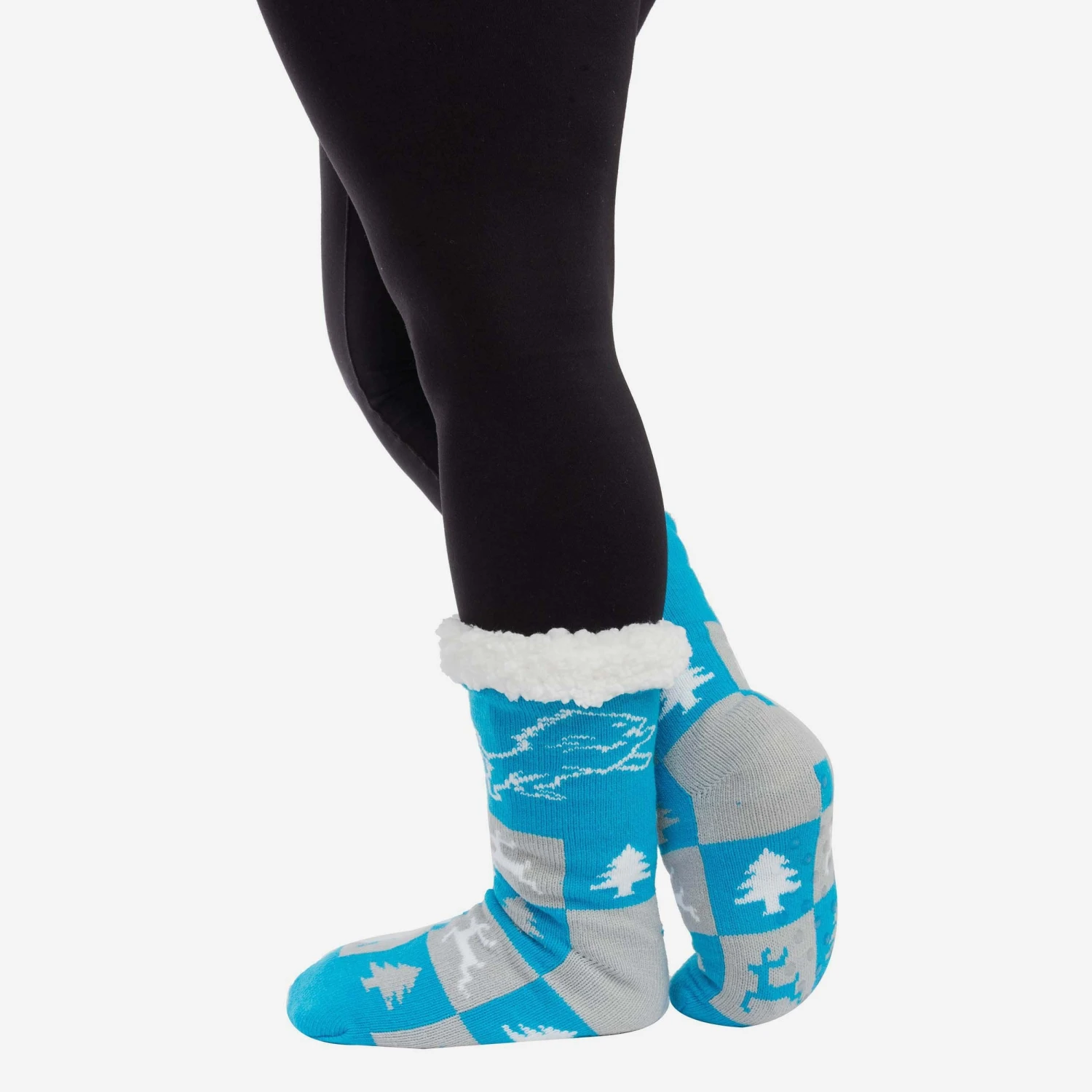 FOCO Detroit Lions Womens Fan Footy 3 Pack Slipper Socks 2 FOCO Detroit Lions Womens Fan Footy 3 Pack Slipper Socks - Image 2