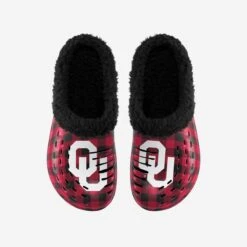 FOCO Oklahoma Sooners Sherpa Lined Buffalo Check Clog -Fashion General Store SNMNNCBFSHMDGOK g4
