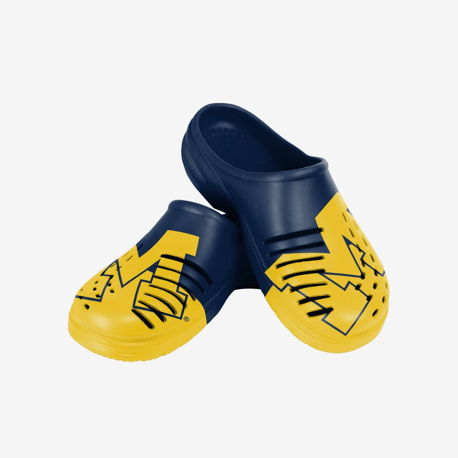 FOCO Michigan Wolverines Colorblock Big Logo Clog 3 FOCO Michigan Wolverines Colorblock Big Logo Clog - Image 3