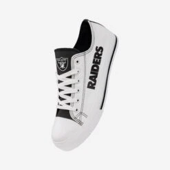 FOCO Las Vegas Raiders Low Top White Canvas Shoe -Fashion General Store SNMNNFLTWHTOR g4