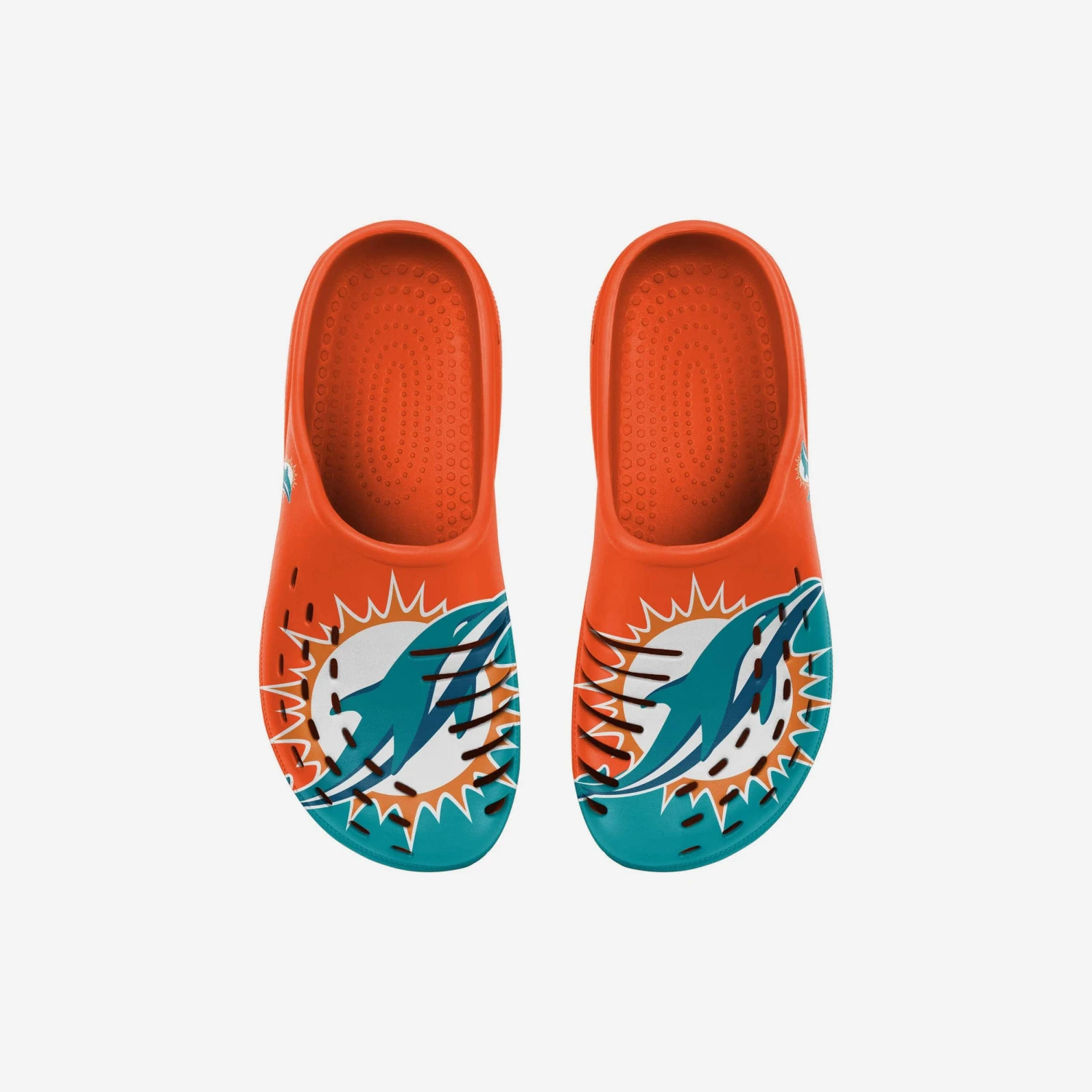 FOCO Miami Dolphins Youth Colorblock Big Logo Clog 4 FOCO Miami Dolphins Youth Colorblock Big Logo Clog - Image 4
