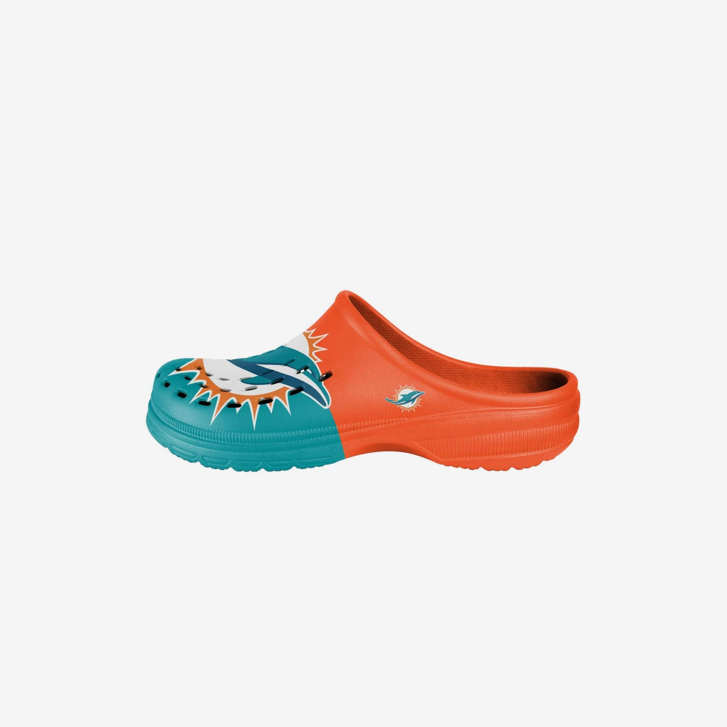 FOCO Miami Dolphins Youth Colorblock Big Logo Clog 1 FOCO Miami Dolphins Youth Colorblock Big Logo Clog