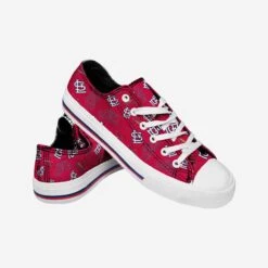 FOCO St Louis Cardinals Womens Low Top Repeat Print Canvas Shoe -Fashion General Store SNWMMBLTRPCNVSCD g4