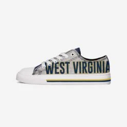 FOCO West Virginia Mountaineers Womens Glitter Low Top Canvas Shoe