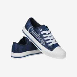 FOCO Dallas Cowboys Womens Color Glitter Low Top Canvas Shoes -Fashion General Store SNWMNFCGLTDC g4