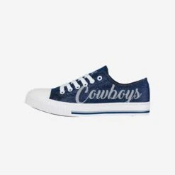 FOCO Dallas Cowboys Womens Color Glitter Low Top Canvas Shoes