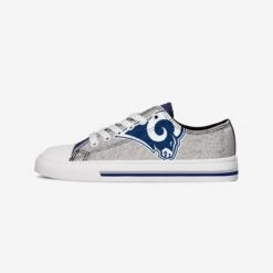 FOCO Los Angeles Rams Womens Glitter Low Top Canvas Shoe