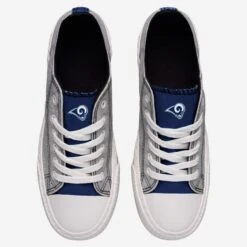 FOCO Los Angeles Rams Womens Glitter Low Top Canvas Shoe -Fashion General Store SNWMNFLTGLTSR s 5684a6d5 96cb 48c4 a062 a7ea483198d7