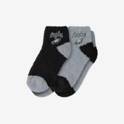 FOCO Philadelphia Eagles 2 Pack Womens Script Logo Fuzzy Ankle Socks
