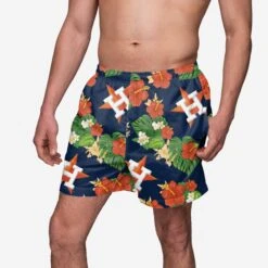FOCO Houston Astros Floral Swimming Trunks